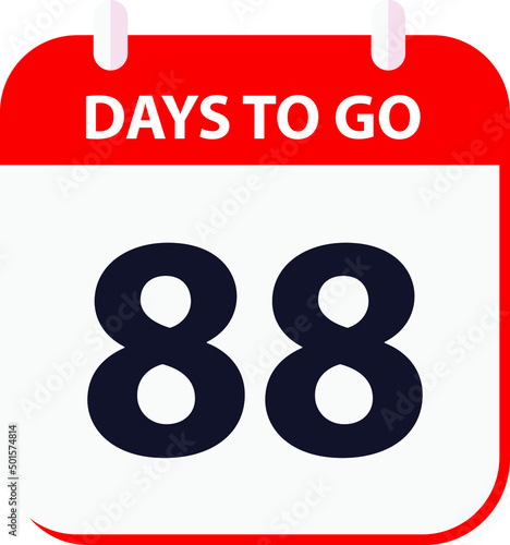 days to go last countdown icon 88 days go vector image.