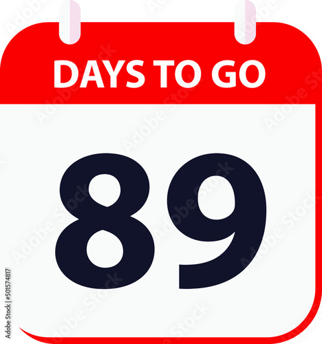 days to go last countdown icon 89 days go vector image.
