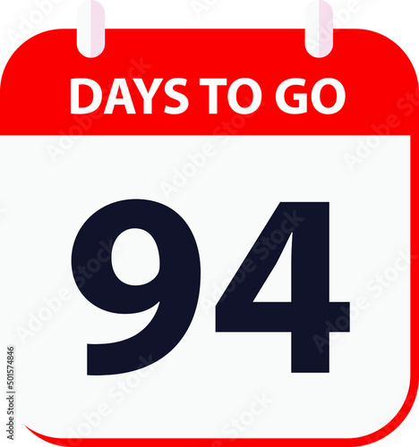days to go last countdown icon 94 days go vector image.