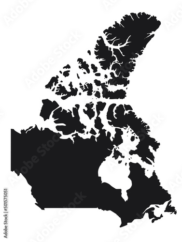Canada black map. vector illustration 