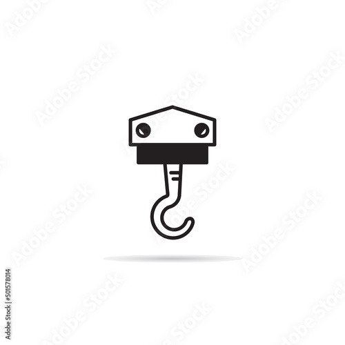 crane hook and pulley icon illustration