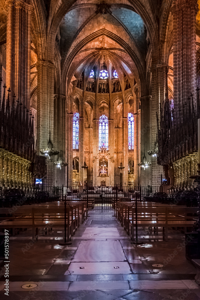 central nave of the cathedral of barcelona