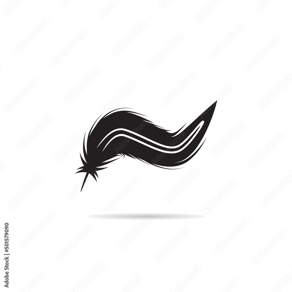 Fototapeta premium silhouette feather icon vector illustration