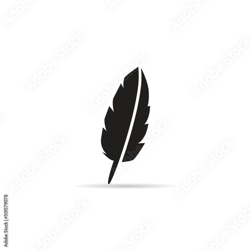 silhouette feather icon vector illustration