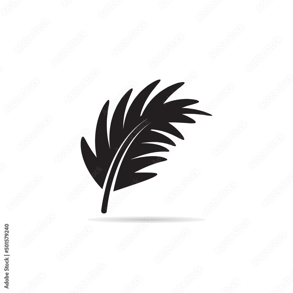 Obraz premium feather on white background vector illustration