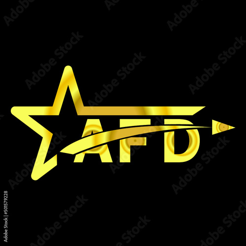 AFD letter logo design. AFD creative  letter logo. simple and modern letter logo. AFD alphabet letter logo for business. Creative corporate identity and lettering. vector modern logo   photo