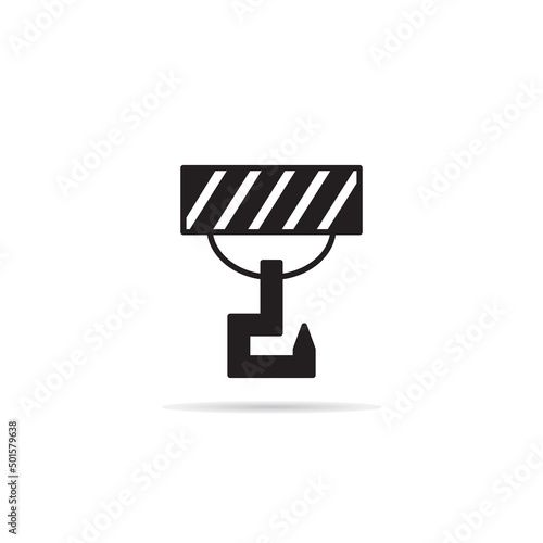pulley and crane hook icon vector illustration