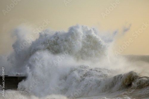 Big stormy wave splash