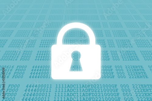 Wallpaper Mural 2d illustration Safety concept: Closed Padlock on digital background
 Torontodigital.ca