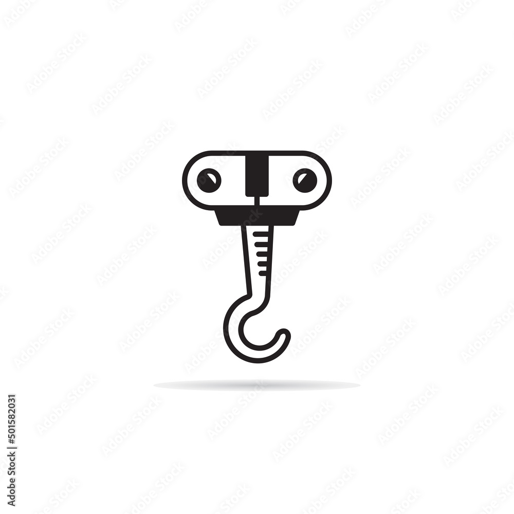 industrial crane hook and pulley vector illustration industrial crane hook and pulley vector illustration