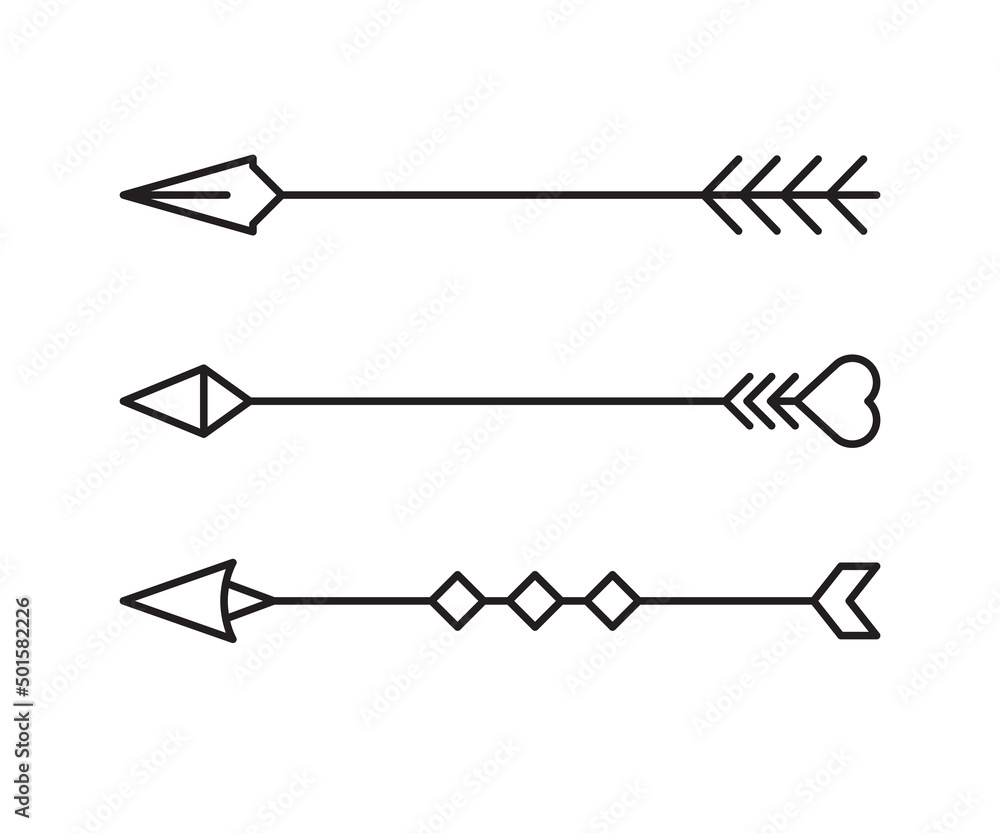 tribal arrows separator vector illustration