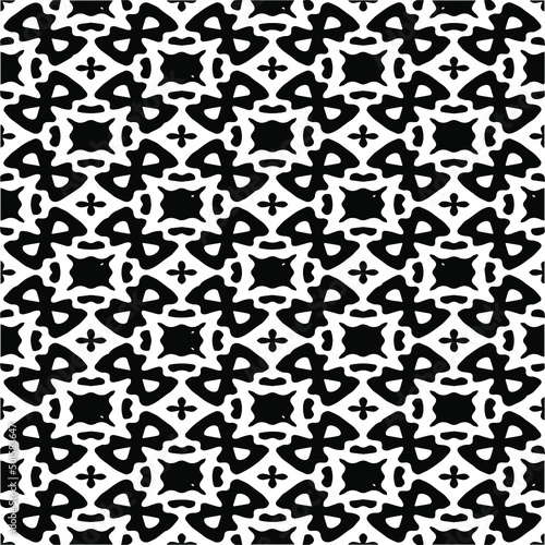  Vector monochrome pattern, Abstract texture for fabric print, card, table cloth, furniture, banner, cover, invitation, decoration, wrapping.seamless repeating pattern.Black and white color.