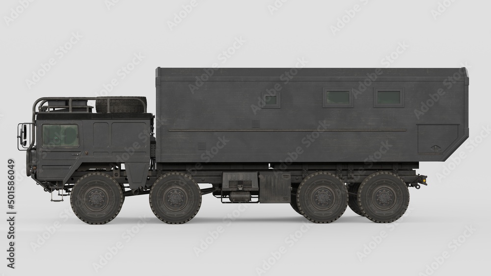 3D rendering of a brand-less generic concept truck