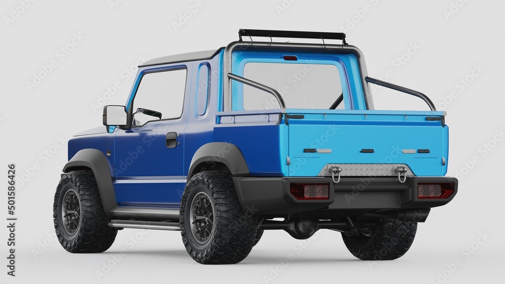 3D rendering of a brand-less generic pickup truck