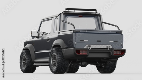 3D rendering of a brand-less generic pickup truck