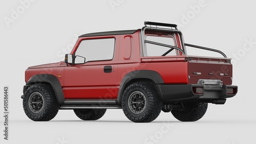 3D rendering of a brand-less generic pickup truck