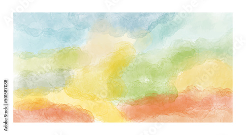 artistic vector modern simple abstraction in the style of colored watercolor paints on a white background
