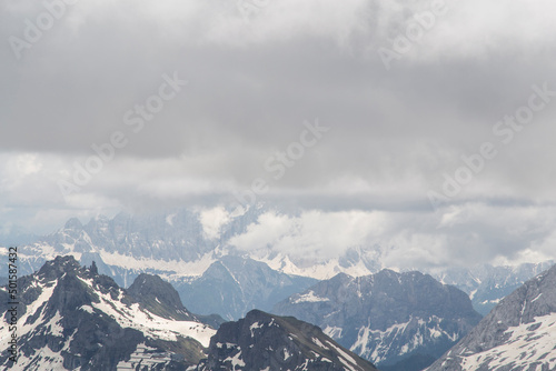 Landscape of snowy Dolomites  Italy