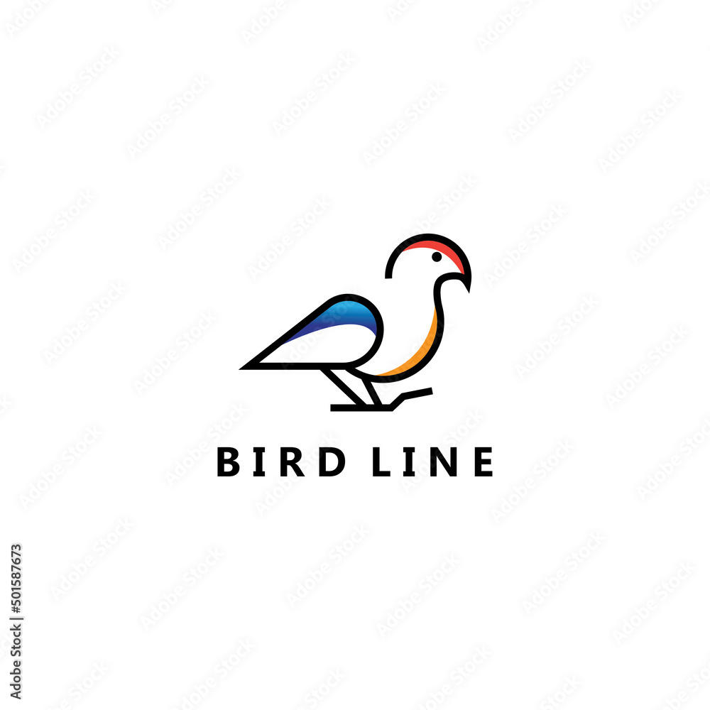 Obraz premium bird logo line design illustration vector