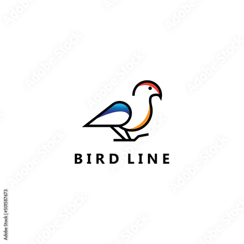 bird logo line design illustration vector