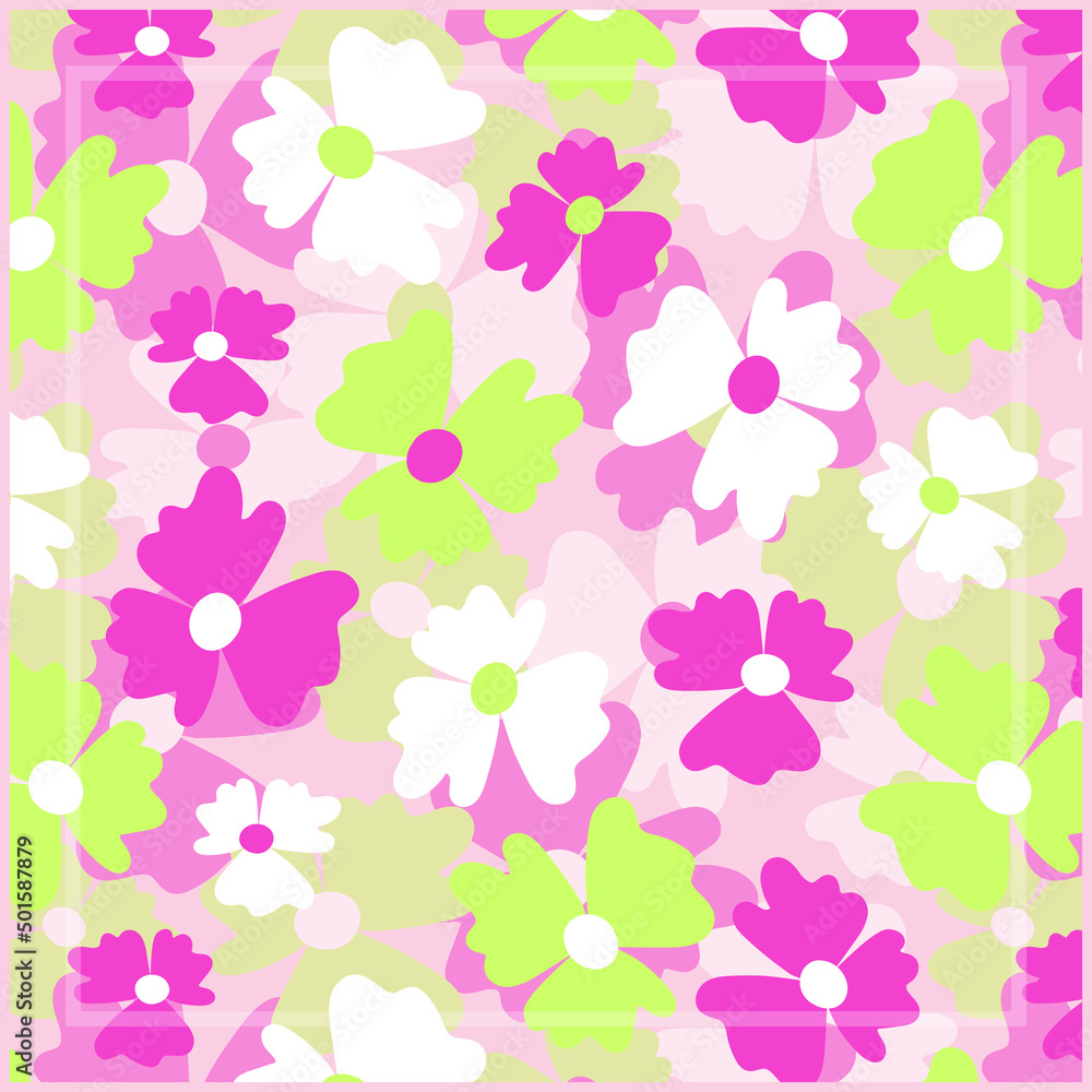 Print for kerchief, bandana, scarf, handkerchief, shawl, neck scarf. Squared pattern with ornament for fabric, textile, silk products. Paisley vector with abstract flowers. Floral folk tracery Print for kerchief, bandana, scarf, handkerchief, shawl, neck scarf. Squared pattern with ornament for fabric, textile, silk products. Paisley vector with abstract flowers. Floral folk tracery