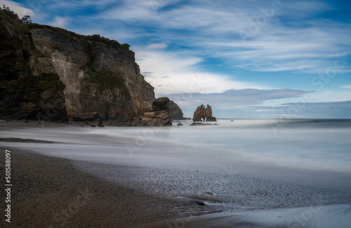 view of the Playa de Portizuelo beach on the Costa Verde of Asturias photo