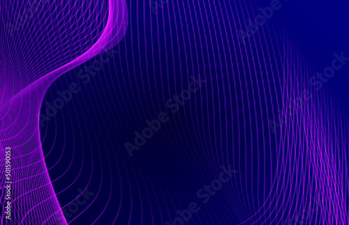 A subtle wavy design in purple hue on a blue background