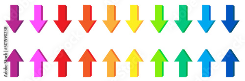 Set of colorful flat jpg image  arrows buttons. Collection arrow icon. Arrow jpg image icon. Arrows isolated on white background.
