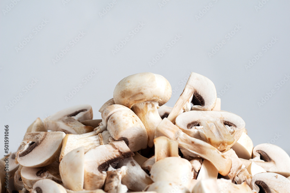 Fototapeta premium Bunch of chopped champignons