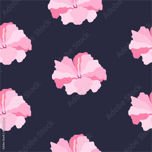 Beautiful hibiscus flowers Vector set of blooming tropical floral for holiday invitations, greeting card and fashion design Tropicania and exoticism
