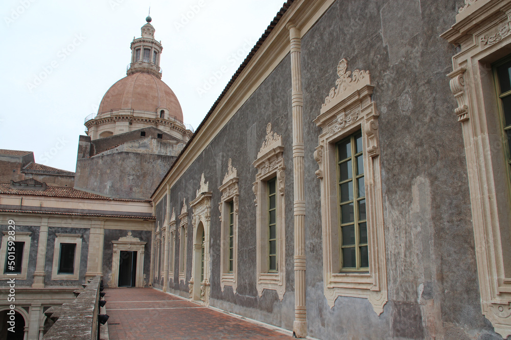 benedictine monastery in catania in sicily (italy) 