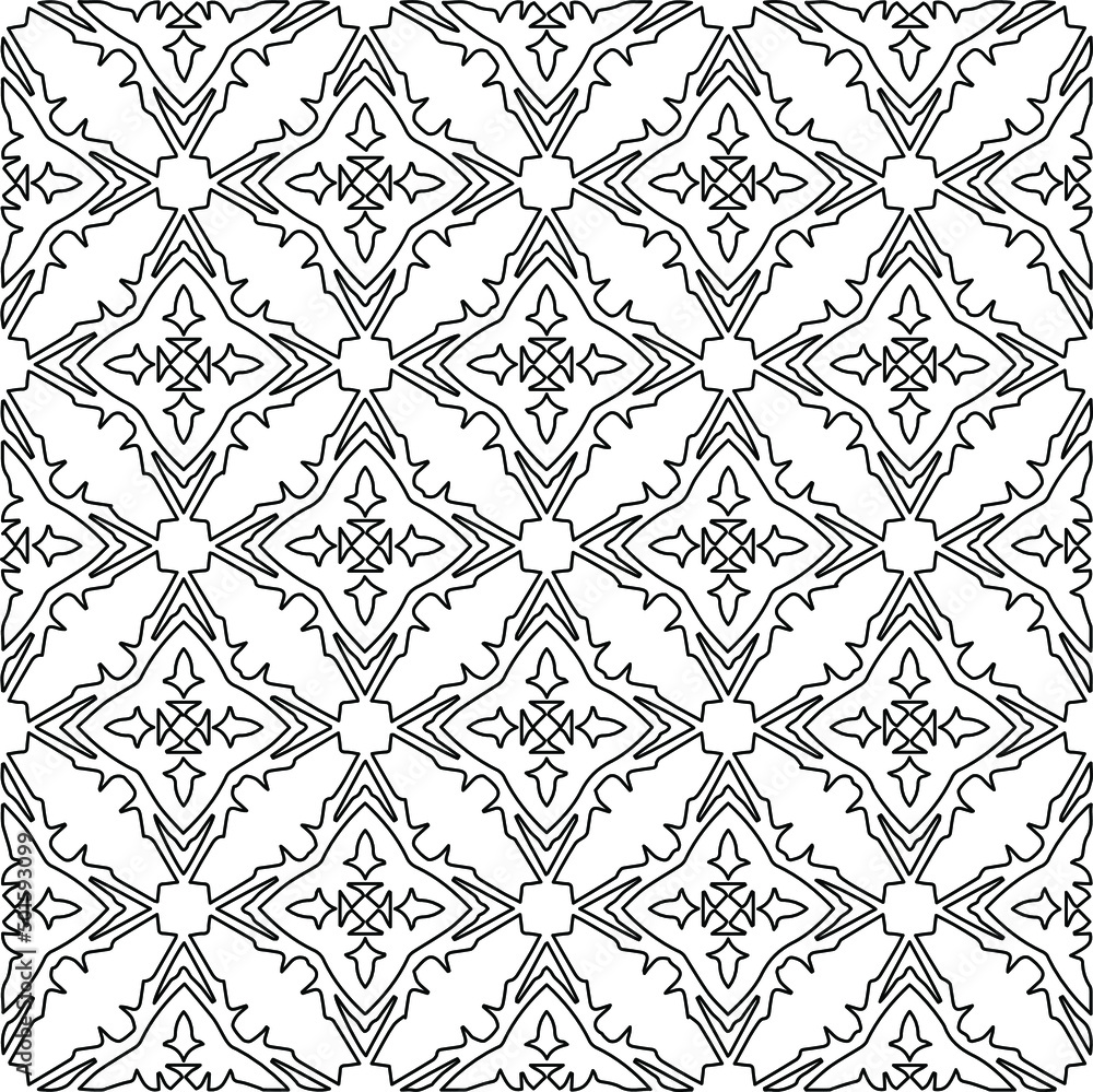 Vector monochrome pattern, Abstract texture for fabric print, card, table cloth, furniture, banner, cover, invitation, decoration, wrapping.Repeating geometric tiles with stripe elements.Black and
wh Vector monochrome pattern, Abstract texture for fabric print, card, table cloth, furniture, banner, cover, invitation, decoration, wrapping.Repeating geometric tiles with stripe elements.Black and
wh