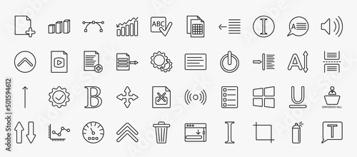 Foto set of 40 user interface icons in outline style