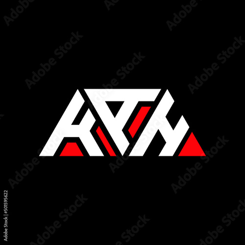 KAH triangle letter logo design with triangle shape. KAH triangle logo design monogKAm. KAH triangle vector logo template with red color. KAH triangular logo Simple, Elegant, and Luxurious Logo...