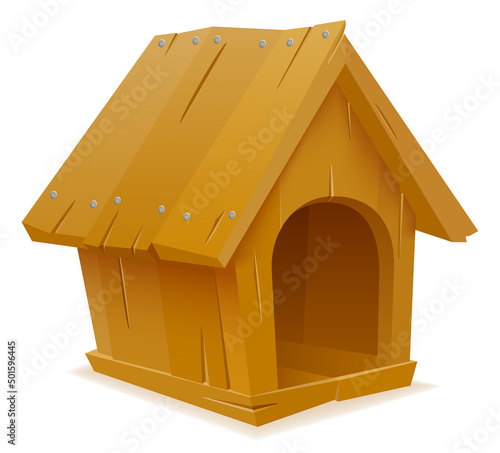 dogouse for dogs made of wood vector illustration