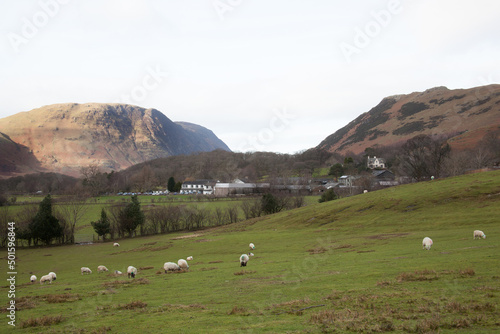 Views of Buttermere valley in The Lake District in Allerdale, Cumbria in the UK