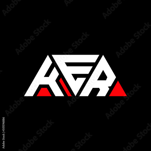 KER triangle letter logo design with triangle shape. KER triangle logo design monogram. KER triangle vector logo template with KEd color. KER triangular logo Simple, Elegant, and Luxurious Logo...