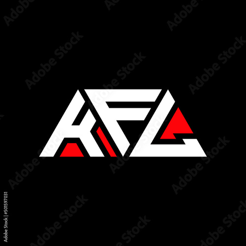 KFL triangle letter logo design with triangle shape. KFL triangle logo design monogram. KFL triangle vector logo template with red color. KFL triangular logo Simple, Elegant, and Luxurious Logo...