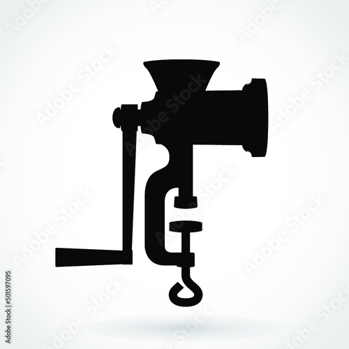 silhouette hand meat grinder