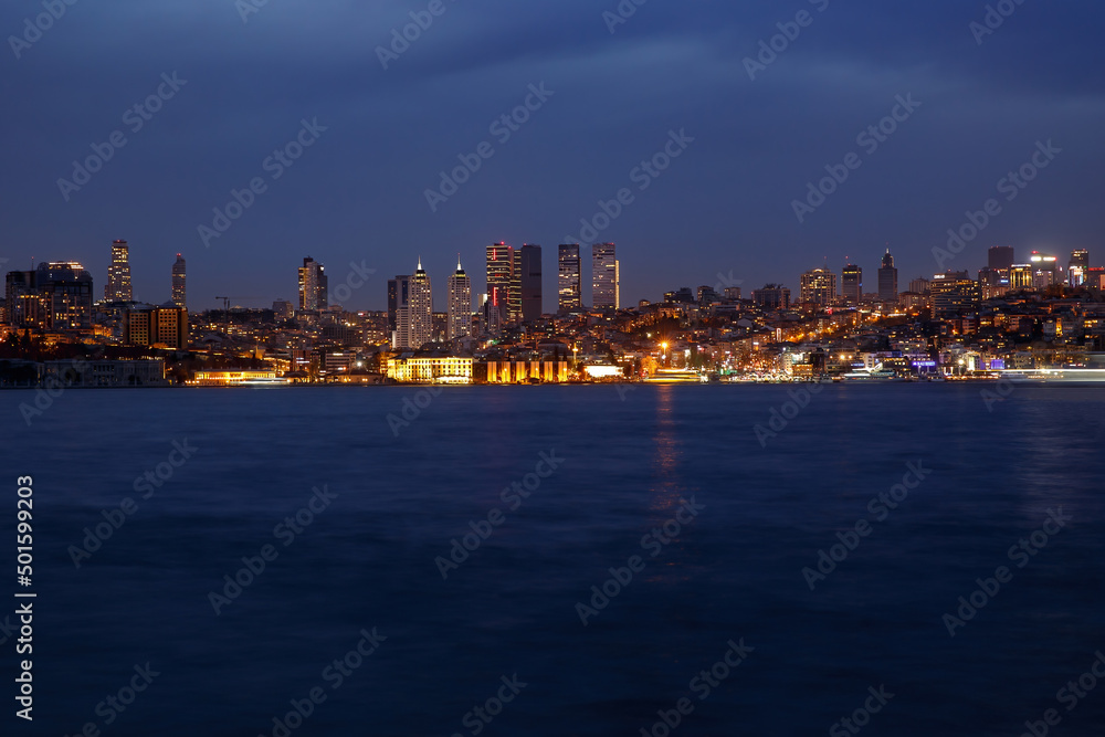 Istanbul night view. Cityscape of Istanbul, Turkey
