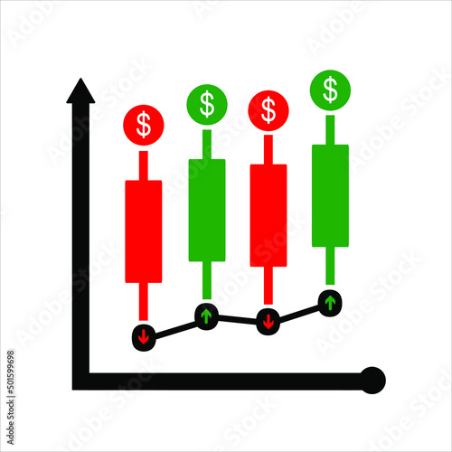 Forex signals icon on white background. Vector illustration