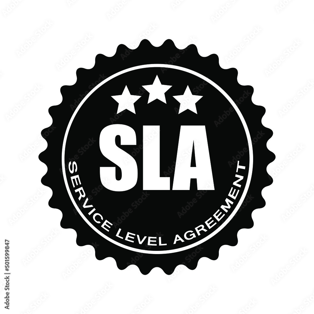 SLA STAMP ICON. Service Level Agreement Stamp. Vector icon on white background SLA STAMP ICON. Service Level Agreement Stamp. Vector icon on white background