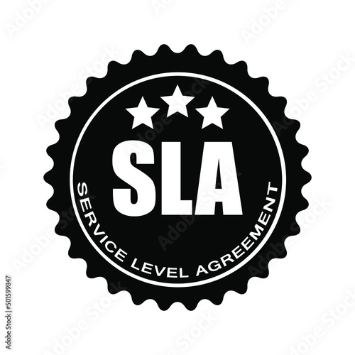 SLA STAMP ICON. Service Level Agreement  Stamp. Vector icon on white background photo