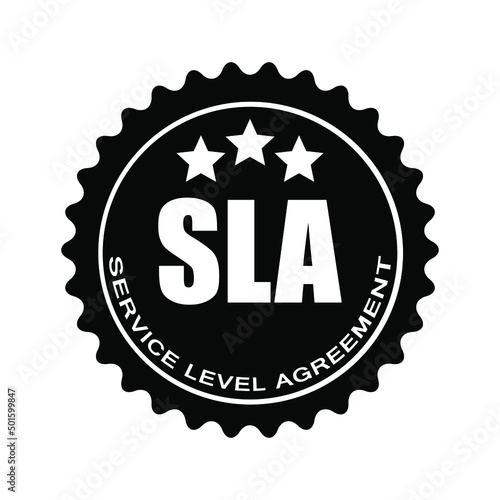 SLA STAMP ICON. Service Level Agreement  Stamp. Vector icon on white background
