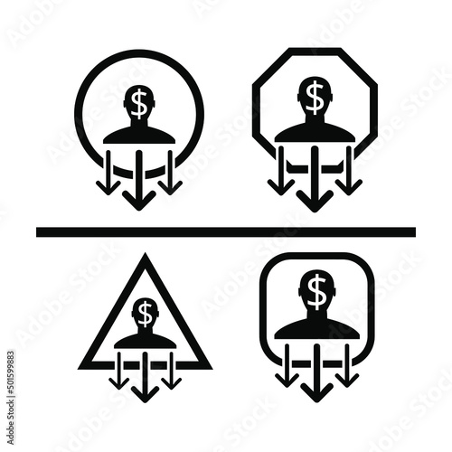 reduce labor cost icon. Vector illustration