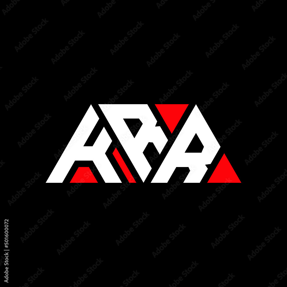 KRR triangle letter logo design with triangle shape. KRR triangle logo design monogram. KRR triangle vector logo template with red color. KRR triangular logo Simple, Elegant, and Luxurious Logo...
