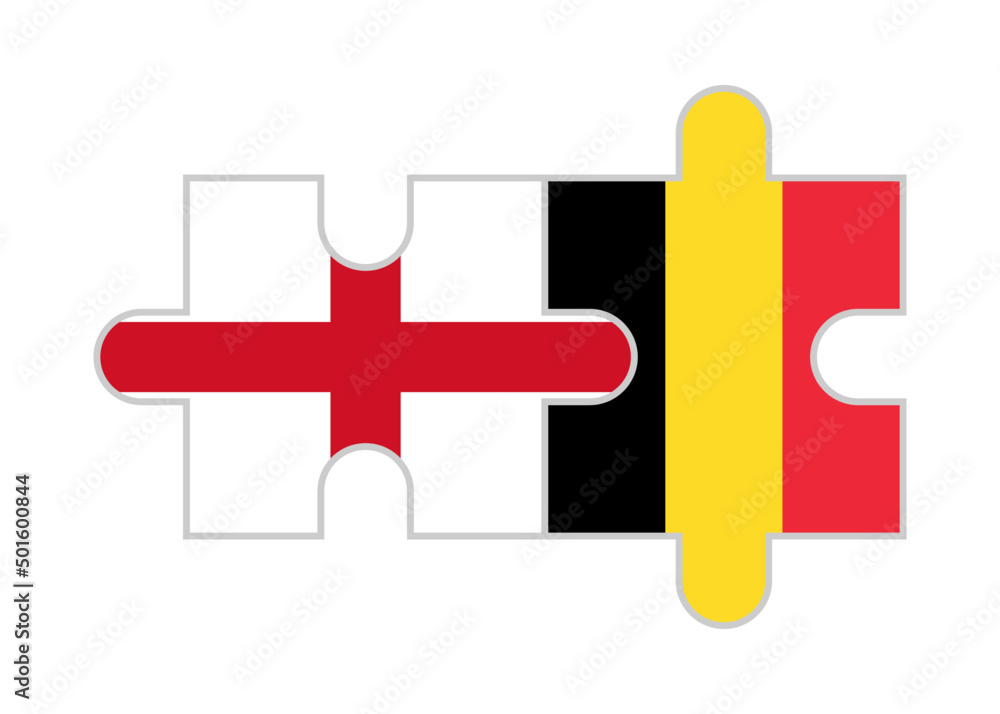 puzzle pieces of england and belgium flags. vector illustration isolated on white background puzzle pieces of england and belgium flags. vector illustration isolated on white background
