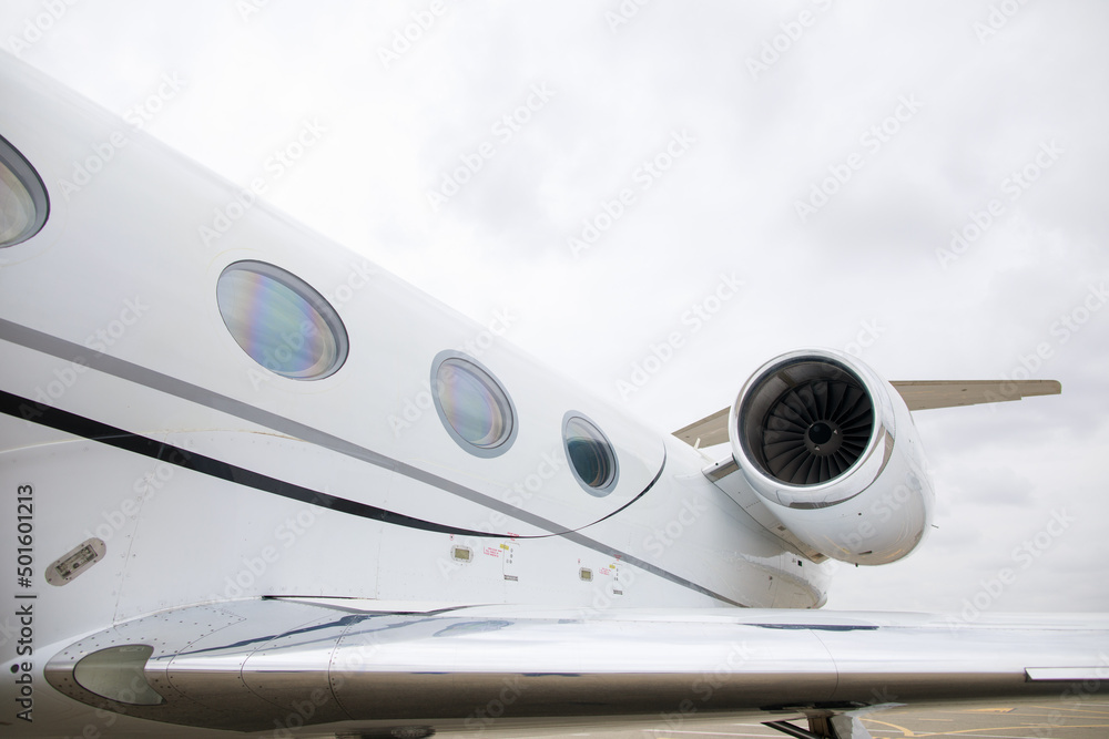 Fototapeta premium Jet aeroplane outside, small, expensive