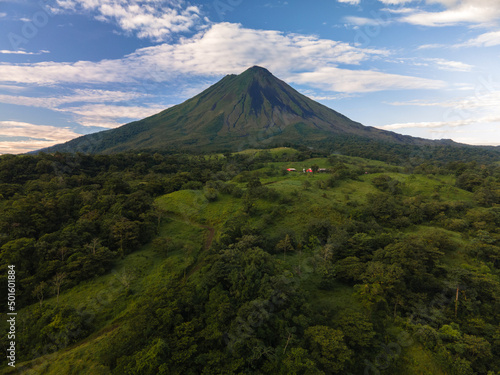 Arenal Volcano Drone Aerial in La Fortuna, Costa Rica photo