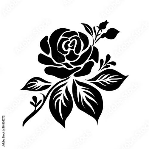 Abstract vector flower tattoo or laser cutting fowler design element. 